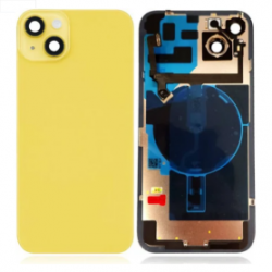 Vitre Arrière iPhone 14 Jaune Avec MagSafe (Grand trou) Sans Logo