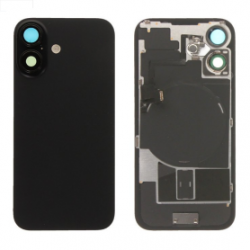 Vitre Arrière iPhone 16 Noir Avec MagSafe (Grand trou) Sans Logo