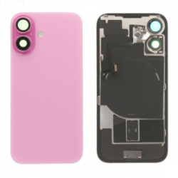 Vitre Arrière iPhone 16 Rose Avec MagSafe (Grand trou) Sans Logo