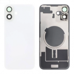 Vitre Arrière iPhone 16 Plus Blanc Avec MagSafe (Grand trou) Sans Logo