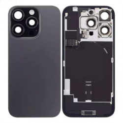 Vitre Arrière iPhone 16 Pro Titane Noir Avec MagSafe (Grand trou) Sans Logo