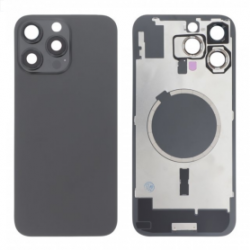 Vitre Arrière iPhone 16 Pro Max Titane Noir Avec MagSafe (Grand trou) Sans Logo