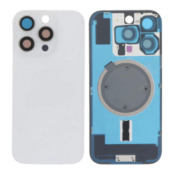 Vitre Arrière iPhone 16 Pro Max Titane Argent Avec MagSafe (Grand trou) Sans Logo