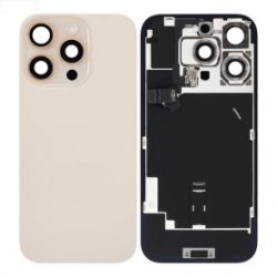 Vitre Arrière iPhone 16 Pro Titane Sable Avec MagSafe (Grand trou) Sans Logo