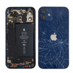 Châssis Complet iPhone 12 Bleu - Connecteur de Charge + Batterie (Origine Demonté) - Cassé