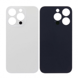 Vitre Arrière iPhone 14 Pro Max Titane Argent (Grand trou) Sans Logo