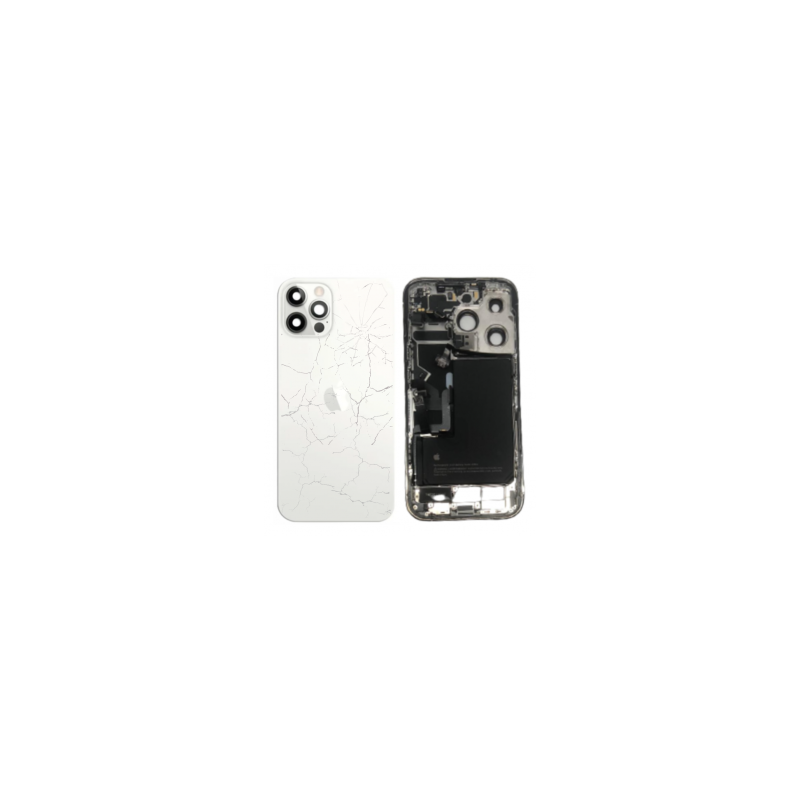 Châssis Complet iPhone 14 Pro Blanc - Connecteur de Charge + Batterie (Original Demonté) Cassé