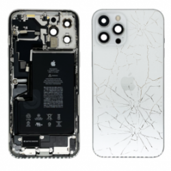 Châssis Complet iPhone 12 Pro Max Blanc - Connecteur de Charge + Batterie (Origine Demonté) - Cassé