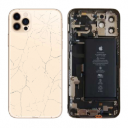 Châssis Complet iPhone 12 Pro Max Or - Connecteur de Charge + Batterie (Origine Demonté) - Cassé