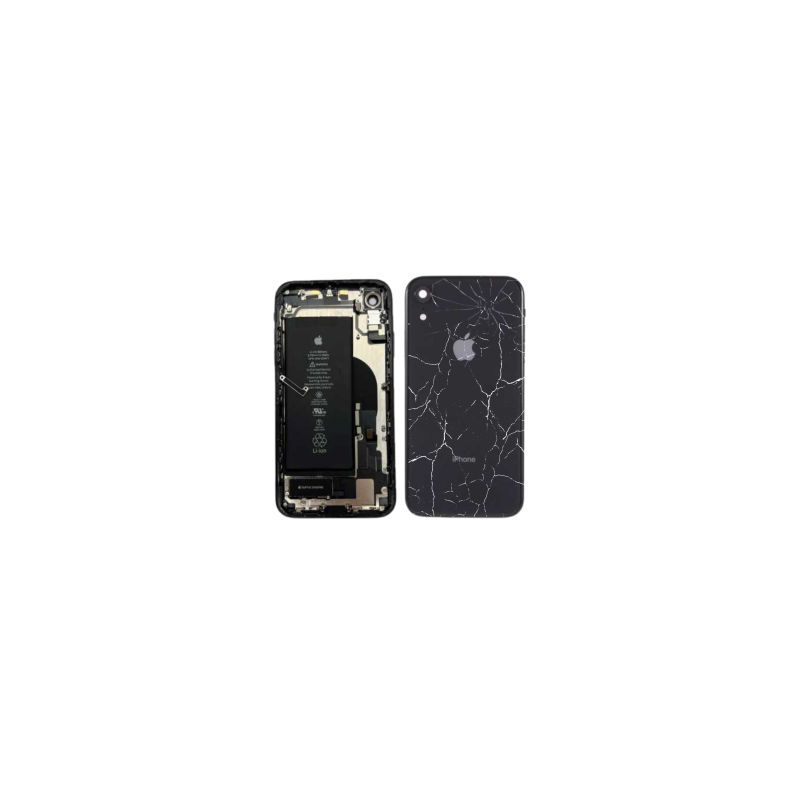 Châssis Complet iPhone XR Noir - Connecteur de Charge + Batterie (Origine Demonté) - Cassé