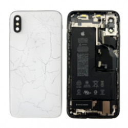 Châssis Complet iPhone XS Blanc - Connecteur de Charge + Batterie (Origine Demonté) - Cassé