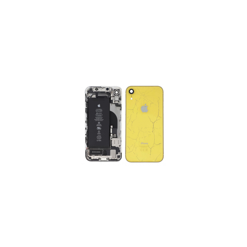Châssis Complet iPhone XR Jaune - Connecteur de Charge + Batterie (Origine Demonté) - Cassé