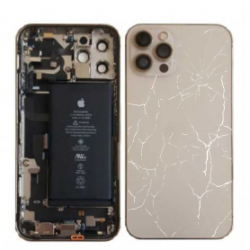 Châssis Complet iPhone 12 Pro Or - Connecteur de Charge + Batterie (Original Demonté) - Cassé
