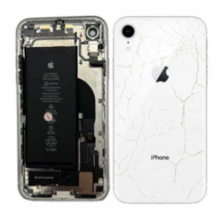 Châssis Complet iPhone XR Blanc - Connecteur de Charge + Batterie (Original Demonté) - Cassé