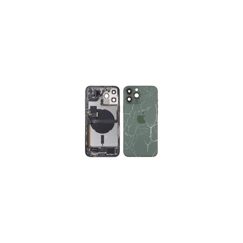 Châssis Complet iPhone 13 Pro Max Vert - Connecteur de Charge sans Batterie (Original Demonté) - Cassé