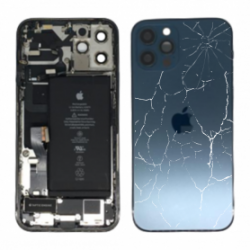 Châssis Complet iPhone 12 Pro Bleu - Connecteur de Charge + Batterie (Original Demonté) - Cassé