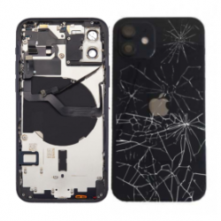 Châssis Complet iPhone 12 Noir - Connecteur de Charge sans Batterie (Original Demonté) - Cassé