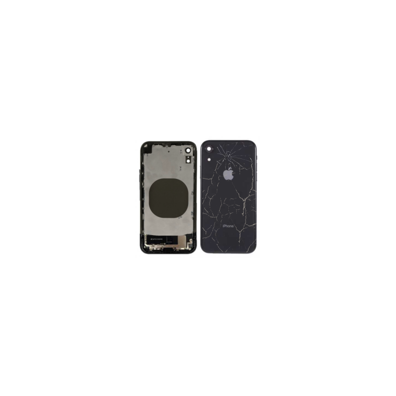 Châssis Complet iPhone XR Noir - Connecteur de Charge sans Batterie (Origine Demonté) - Cassé