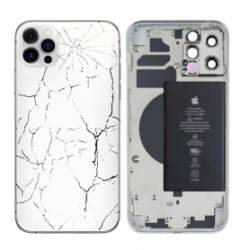 Châssis Complet iPhone 12 Pro Blanc - sans Connecteur de Charge + Batterie (Origine Demonté) - Cassé