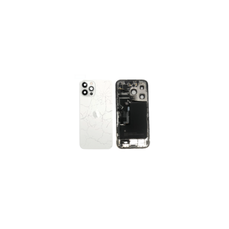 Châssis Vide iPhone 12 Pro Max Blanc (Origine Demonté) - Cassé