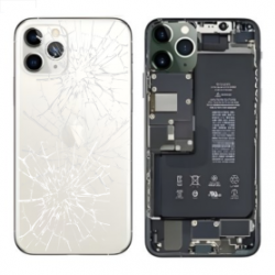 Châssis Complet iPhone 11 Pro Max Blanc - Connecteur de Charge + Batterie (Origine Demonté) - Cassé