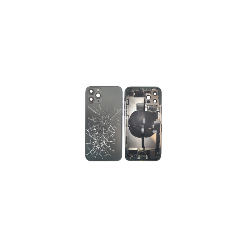 Châssis Complet iPhone 11 Pro Noir - Connecteur de Charge + Batterie (Original Demonté) - Cassé