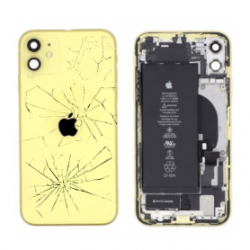 Châssis Complet iPhone 11 Jaune - Connecteur de Charge + Batterie (Original Demonté) - Cassé