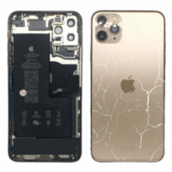 Châssis Complet iPhone 11 Pro Max Or - Sans Connecteur de Charge + Batterie (Original Demonté) - Cassé