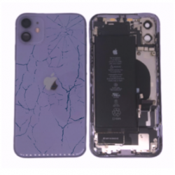 Châssis Complet iPhone 11 Violet - Sans Connecteur de Charge + Batterie (Origine Demonté) - Cassé