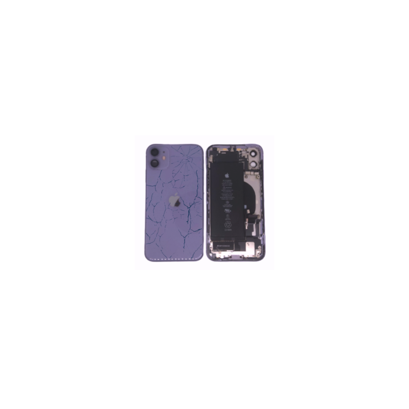 Châssis Complet iPhone 11 Violet - Sans Connecteur de Charge + Batterie (Origine Demonté) - Cassé