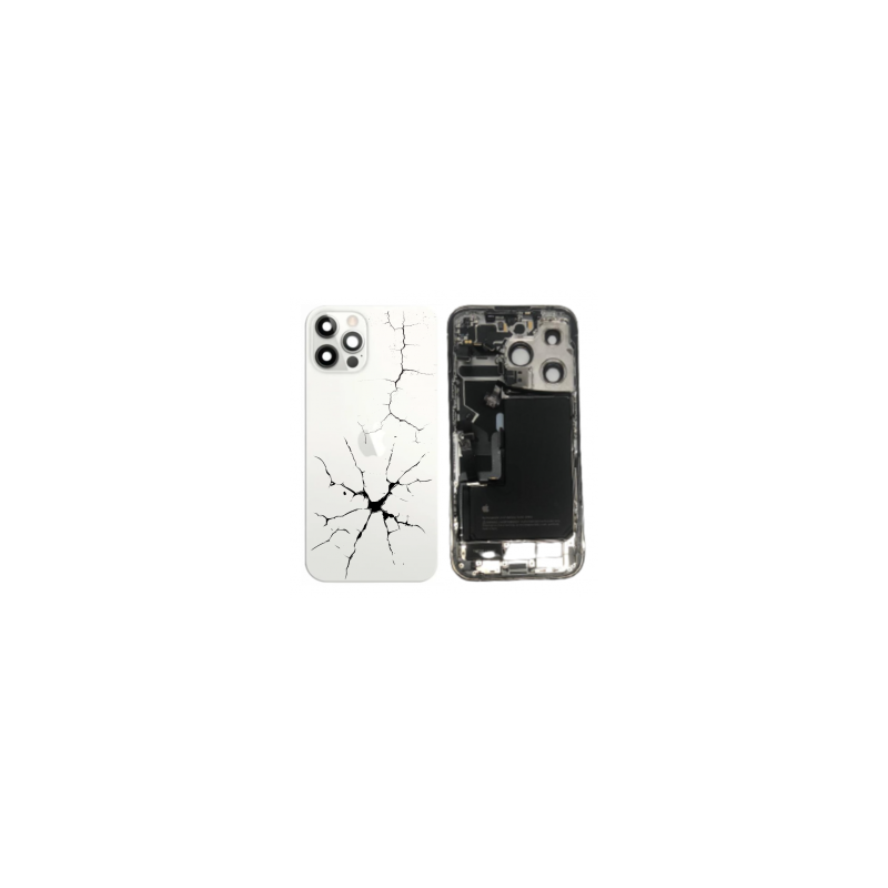 Châssis Complet iPhone 14 Pro Blanc eSIM US - Connecteur de Charge + Batterie (Original Demonté) - Cassé