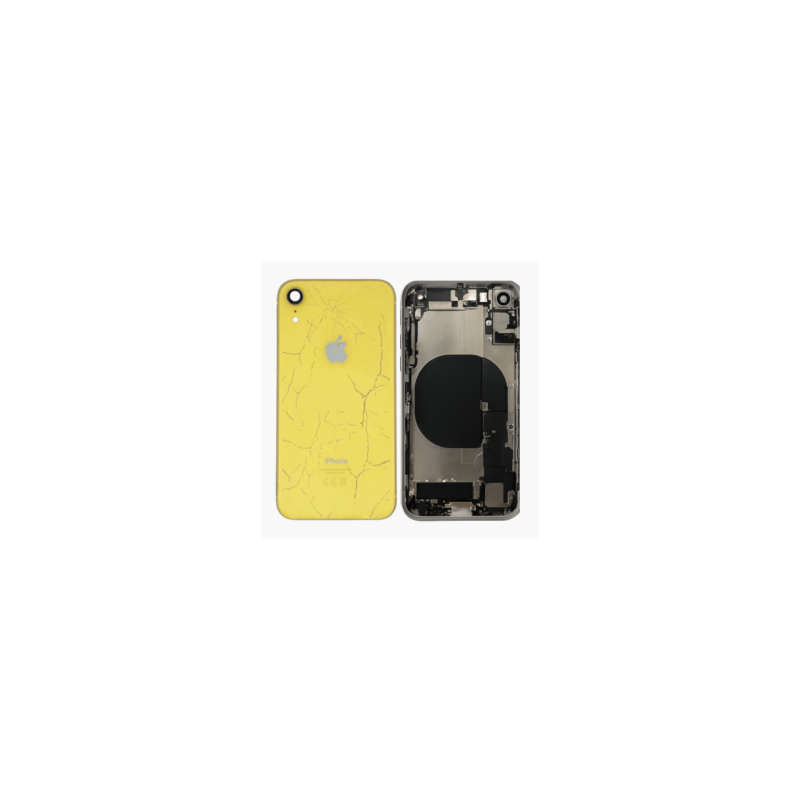 Châssis Complet iPhone XR Jaune - Connecteur de Charge sans Batterie (Original Demonté) - Cassé