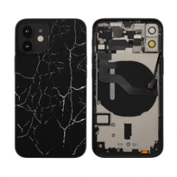 Châssis Complet iPhone 12 Mini Noir - Connecteur de Charge sans Batterie (Original Demonté) Cassé