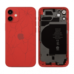 Châssis Complet iPhone 12 Rouge - Sans Connecteur de Charge + Batterie (Origine Demonté) - Cassé