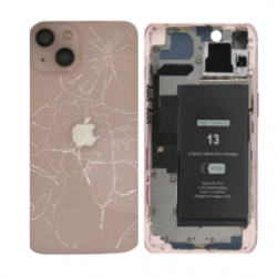 Châssis Complet iPhone 13 Rosé - Sans Connecteur de Charge + Batterie (Origine Demonté) Cassé