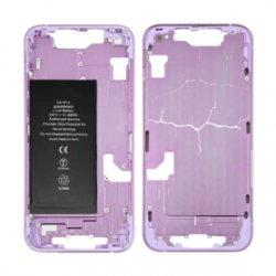 Châssis iPhone 14 Violet - sans Connecteur de Charge avec Batterie sans Vitre Arrière (Origine Demonté) - Cassé