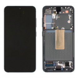 Samsung Ecran Samsung Galaxy S23 5G 2023 (S911) Noir + Châssis (Service Pack) - GH82-30480A / 30481A / 31001A