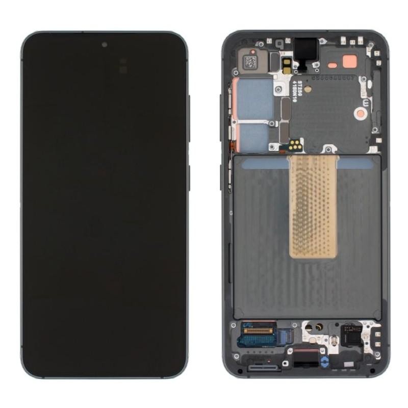 Samsung Ecran Samsung Galaxy S23 5G 2023 (S911) Noir + Châssis (Service Pack) - GH82-30480A / 30481A / 31001A