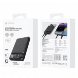 Power Bank Magnétique Sans Fil 10000 mAh - Devia Extreme Speed Series - 22.5W Noir