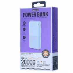 Power bank 20000mAh REMAX Lango séries II RPP-26 2.4A léger et pratique pour les voyages - Bleu