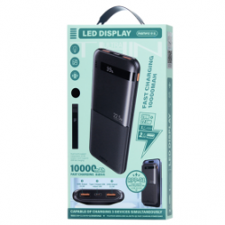 Power Bank 10000mAh REMAX Piloteer RPP-71 – Charge Rapide 20W + 22.5W – 2 Ports USB & 1 Port Type-C – Noir