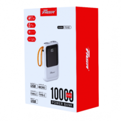 Power Bank 10000 mAh avec 4 Câbles intégrés Micro, Type-C, Lightning et USB FASR FS-B2