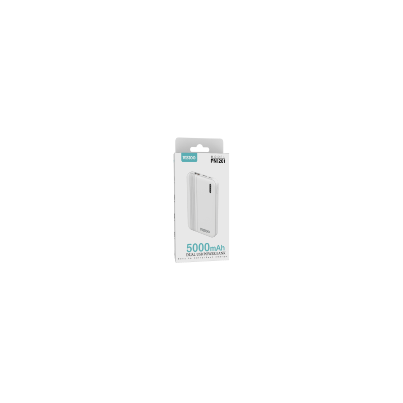 Power Bank 5000mAh - VISIOO PN1201 - Blanc