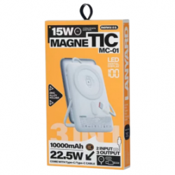 Power bank Magnétique avec câbles de charge C-C rapide 22,5 W 10000 mAh MC-01 REMAX - Gris