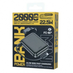 Power bank avec câbles de charge rapide 22,5 W 20 000 mAh FC-07 REMAX - Gris