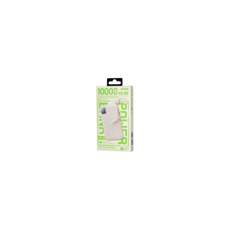 Power Bank à Charge Rapide 22.5W avec Double Câble 10000mAh FC-13 REMAX - Blanc