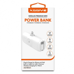Power Bank 5000mAh pour iPhone et iPad avec Câble pour USB-C - Chargement sans fil pour iWatch - 20W XSSIVE XSS-PB41LW - Blanc