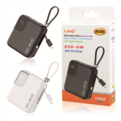 Power Bank avec câbles de charge rapide 22.5 W 10000mAh LinQ P560L - Noir