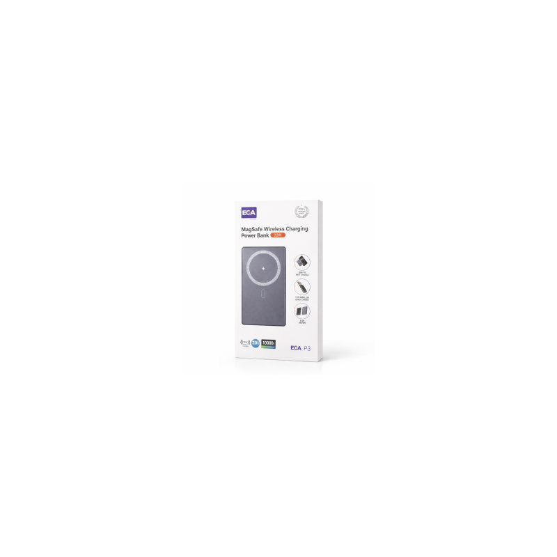 Power Bank Magnétique 10000 mAh EGA P3 - 20W - Gris