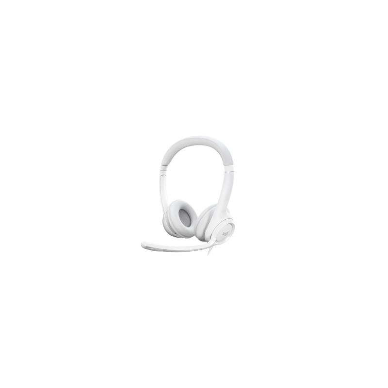 Casque Filaire pour PC/Ordinateur Portable Avec Microphone Antibruit USB-A Logitech H390 - Blanc